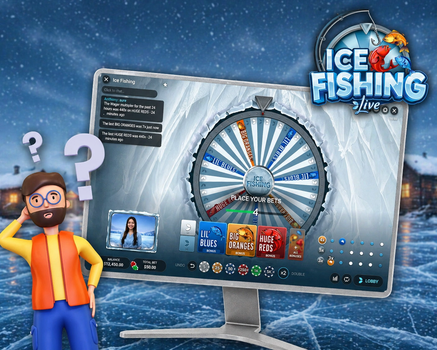 How the Ice Fishing live game works