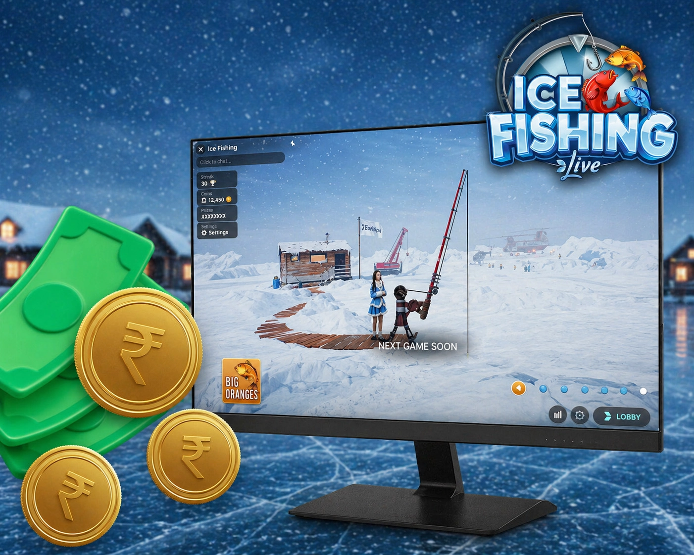 Play Ice Fishing live game for real money or free