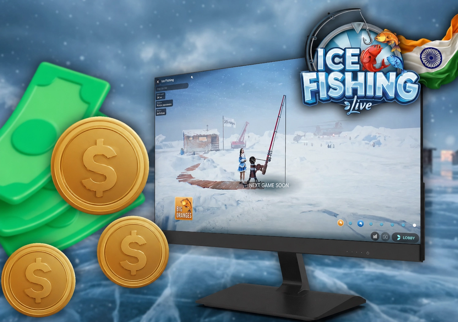 Play Ice Fishing game for real money or free